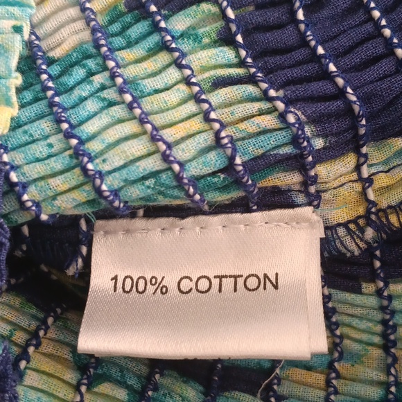 NWT Antica Sartoria Smocked Paisley Off Shoulder Puff Sleeve Cotton Top OS - Picture 7 of 7